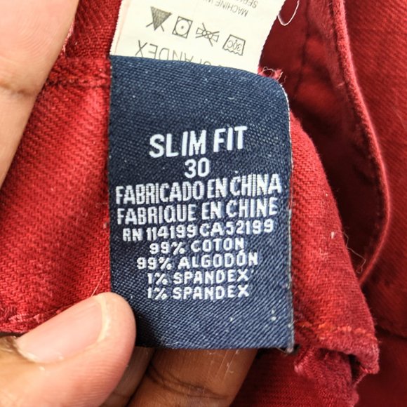 QuikJean Quiksilver Red Slim Fit Straight Leg Jean - Picture 8 of 12